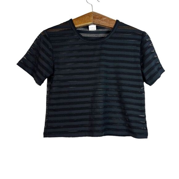 Zyia Active Black Chill Black Mesh Crop Short Sleeve T-Shirt Size M - Picture 1 of 10